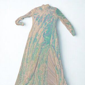 Reformation White Sequined Long Dress